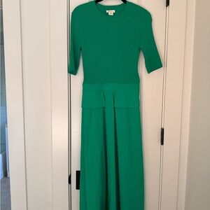 Shoshanna Green Ribbed Dress